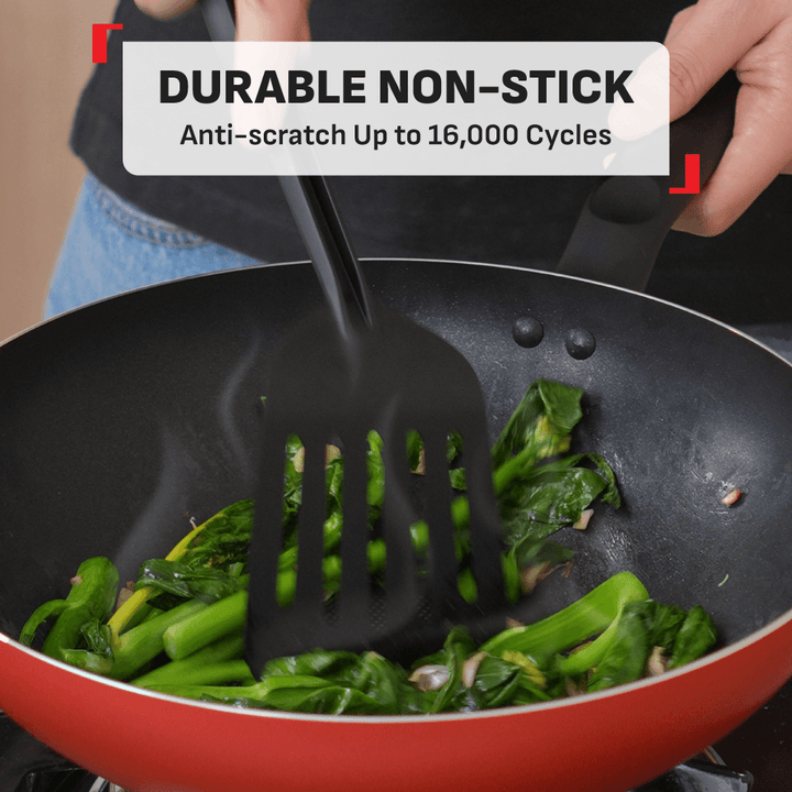 Batterie de cuisine 9 pièces Super Cook rouge B460S984 TEFAL (poêle 24 cm + wok 28 cm + 2 faitouts 22/24 cm avec couvercles + cuillère + cuillère perforée + spatule ajourée) 