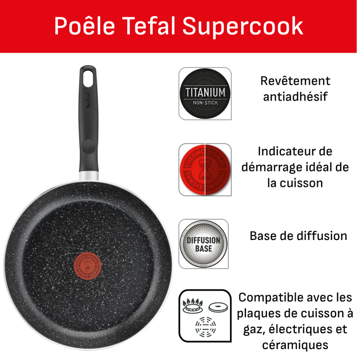 Batterie de cuisine Dark Stone 9 pièces B491S985 Tefal
