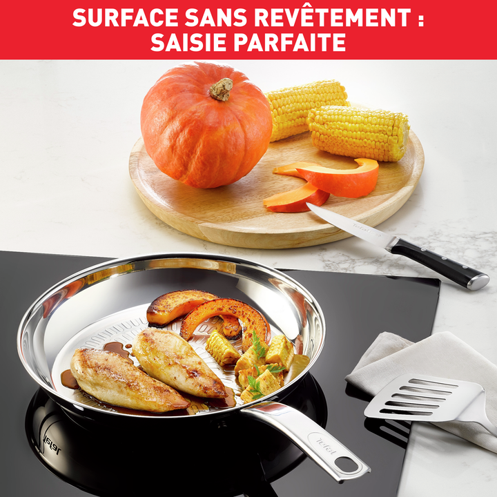 POELE INOX NR 24CM INTUITION B8590435 Tefal