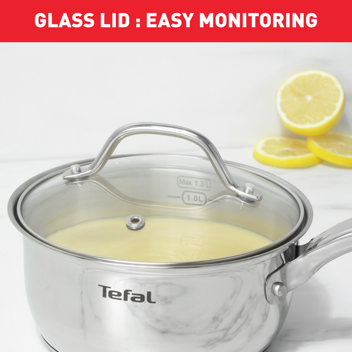 CASSEROLE INOX NR 16CM+COUV EN VERRE INTUITION B8642274 Tefal