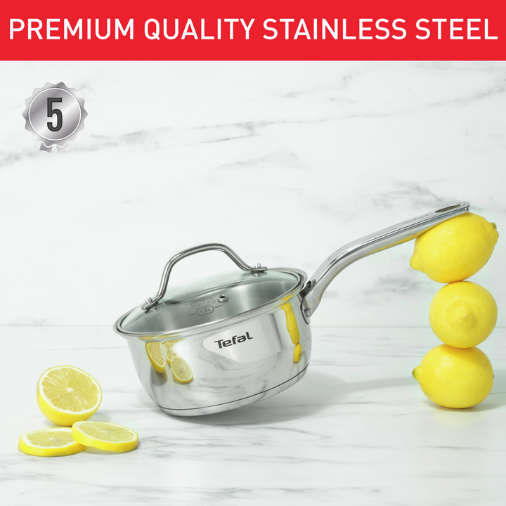 Casserole Inox Tefal Intuition 16cm avec Couvercle Verre