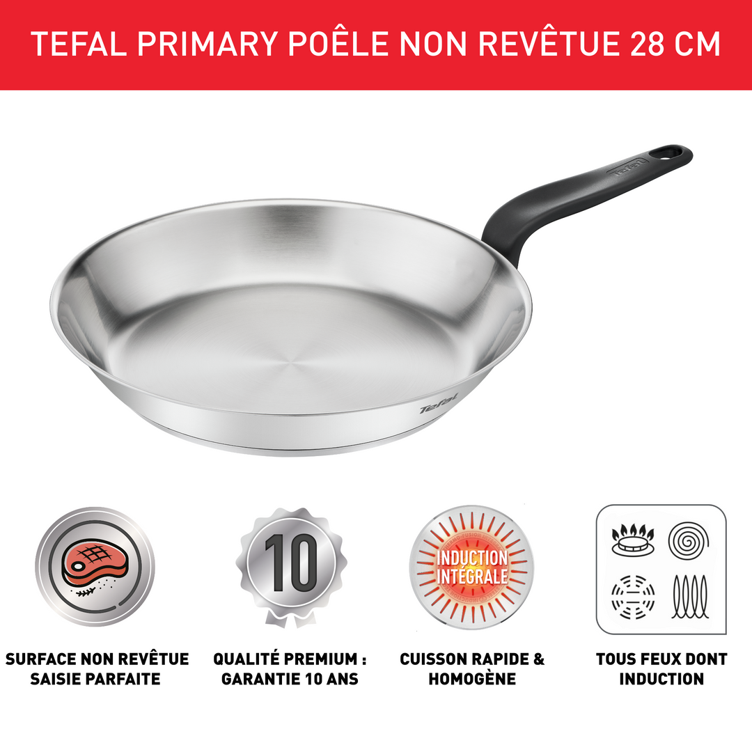 POELE INOX NR 28CM PRIMARY E3080604 Tefal