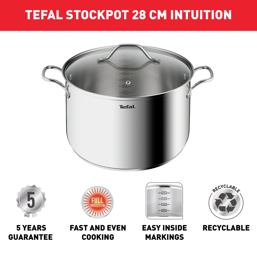Faitout Inox Tefal Intuition 20cm avec Couvercle Verre
