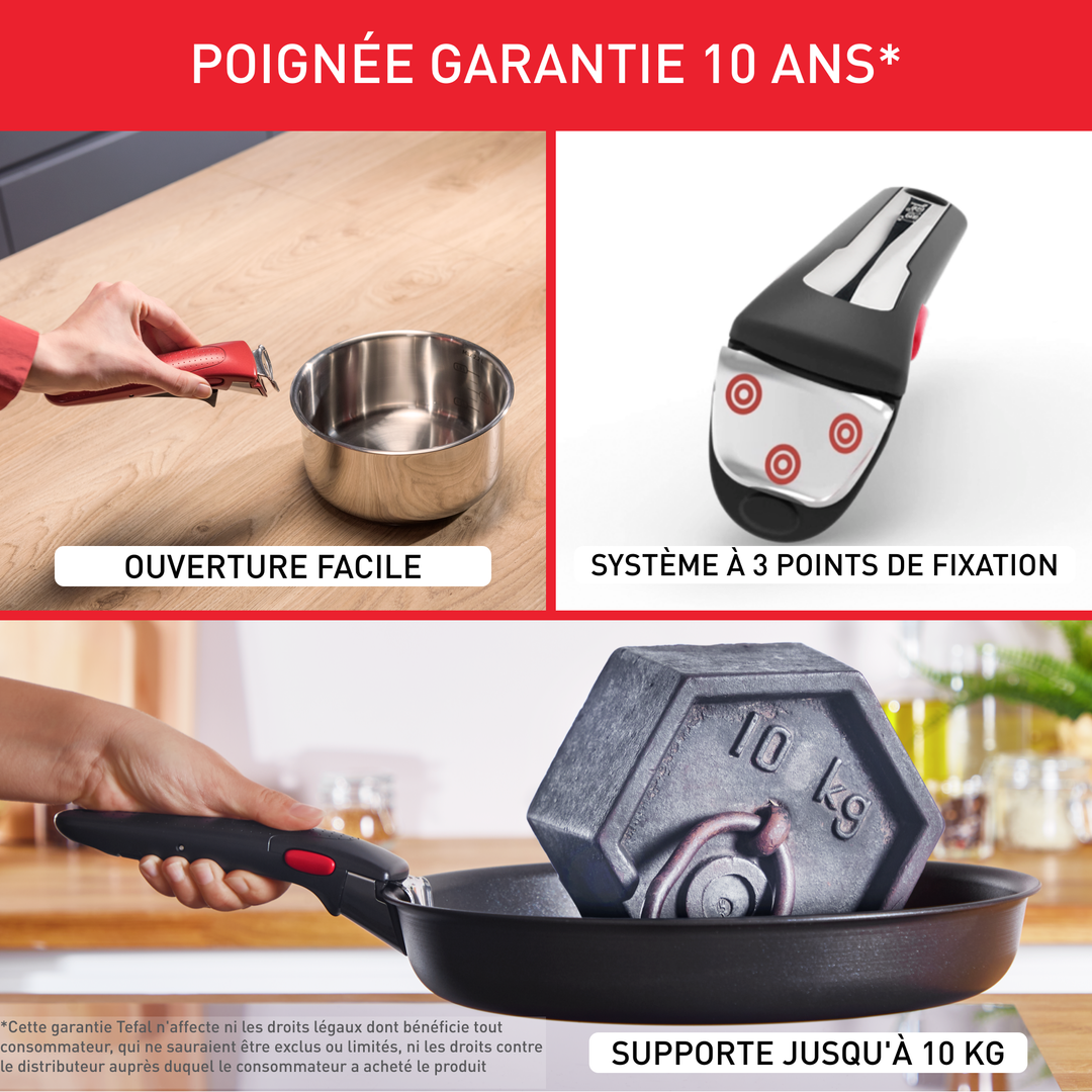 BATTERIE DE CUISINE INOX INGENIO 10PCS EMOTION L8971S04 Tefal