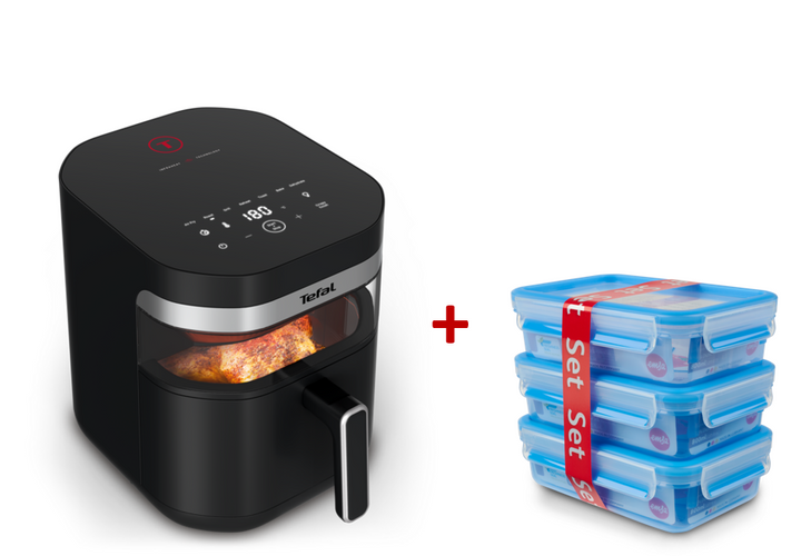 FRITEUSE EASYFRY INFRARED 7L 2000W NOIRE EY8328E0 TEFAL+ SET 3 BOITES MS ESSENTIEL 0.8L N1032100 EMSA TEFAL GRATUIT