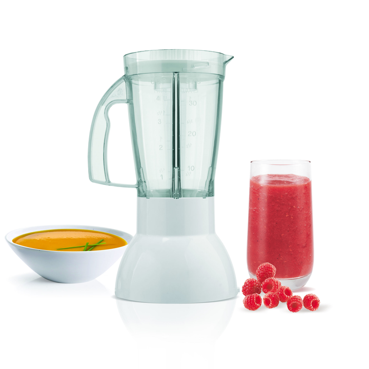 PACK MOULINETTE BOL EN PLASTIQUE 0,25L &amp; BLENDER 1,25L 800W BLANC AR680120 Moulinex