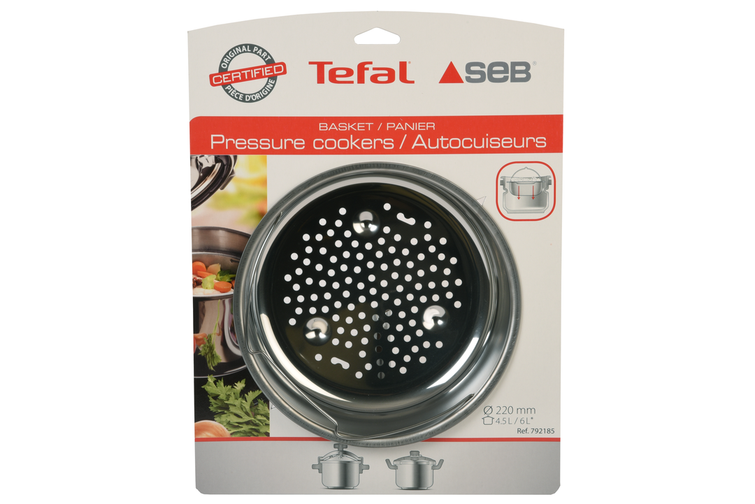 Tefal Panier Vapeur Inox 792185 — Autocuiseur 4,5 à 6 L (Ø 220 mm)
