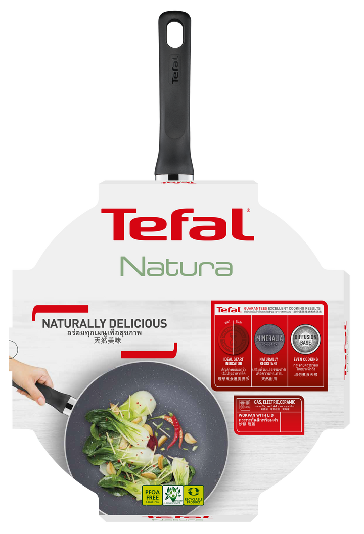 WOK+COUV EN VERRE 28CM COOK NATURAL B2269295 Tefal
