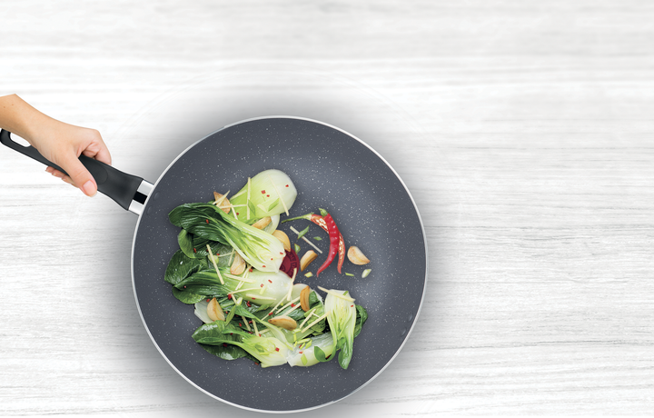 Wok Tefal Cook Natural 28cm avec Couvercle Verre