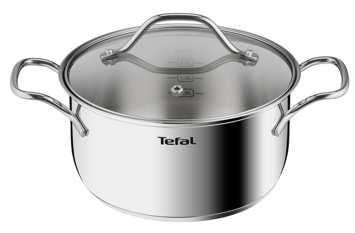 FAITOUT INOX NR 20CM+COUV EN VERRE INTUITION B8644474 Tefal