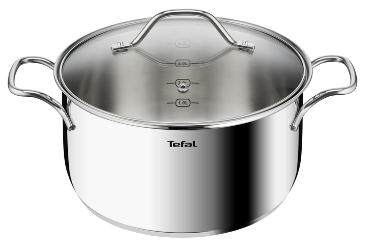 FAITOUT INOX NR 24CM+COUV EN VERRE INTUITION B8644674 Tefal