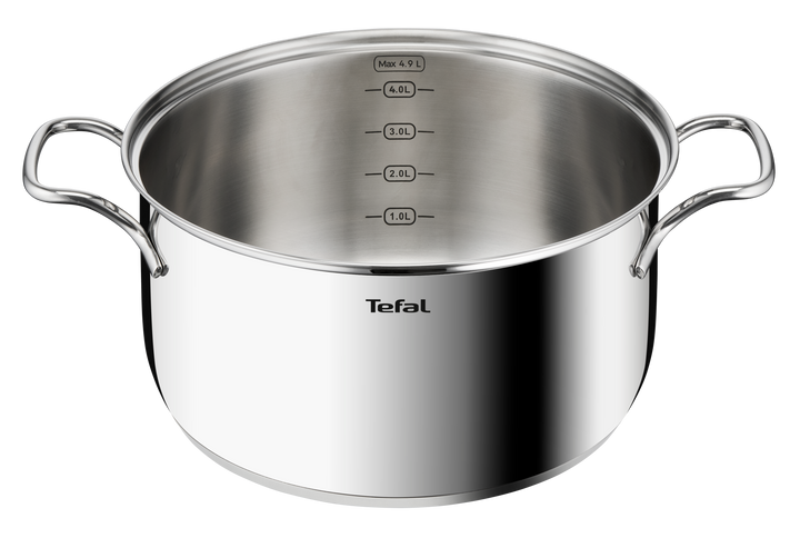 FAITOUT INOX NR 24CM+COUV EN VERRE INTUITION B8644674 Tefal