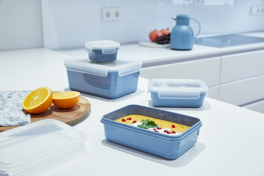 SET DE 4 BOITES ALIMENTAIRES RECTANGULAIRES MASTERSEAL 0,2/0,55/0,80/2,2L BLEU N1030810 Tefal