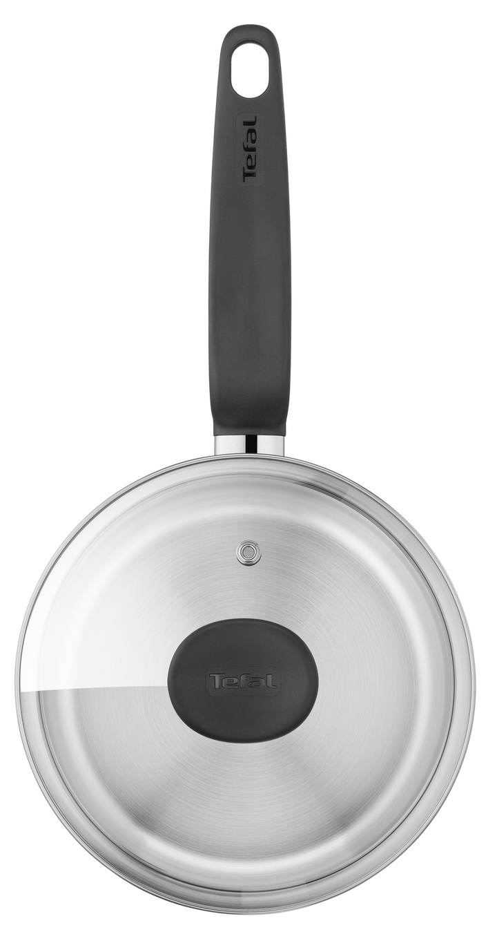 SET 6 PIECES PRIMARY INOX Casserole 16 cm + Faitouts 18/20 cm + couvercles en verre E308S674 Tefal