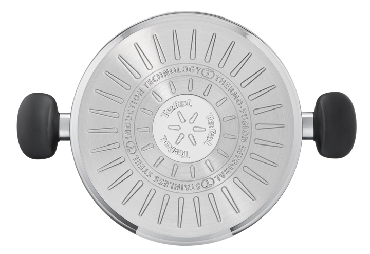 SET 6 PIECES PRIMARY INOX Casserole 16 cm + Faitouts 18/20 cm + couvercles en verre E308S674 Tefal