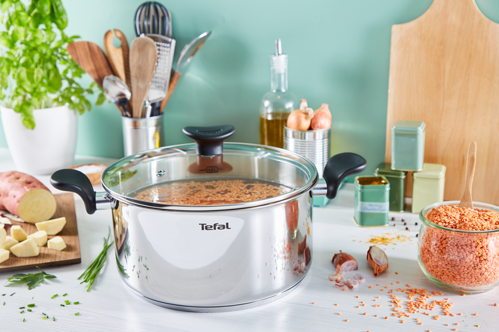 FAITOUT INOX+COUV EN VERRE 24CM PRIMARY E3084604 Tefal