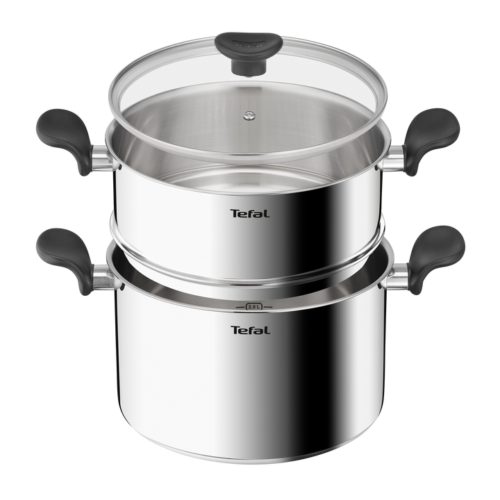 COUSCOUSSIER INOX+COUV EN VERRE 24CM PRIMARY E3089505 Tefal