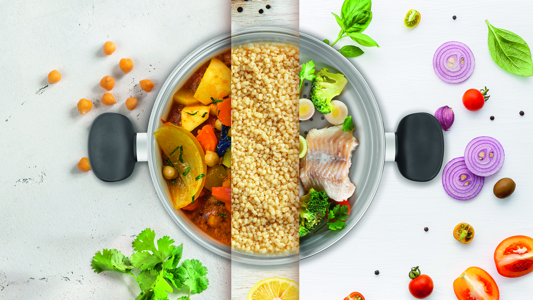 COUSCOUSSIER INOX+COUV EN VERRE 24CM PRIMARY E3089505 Tefal