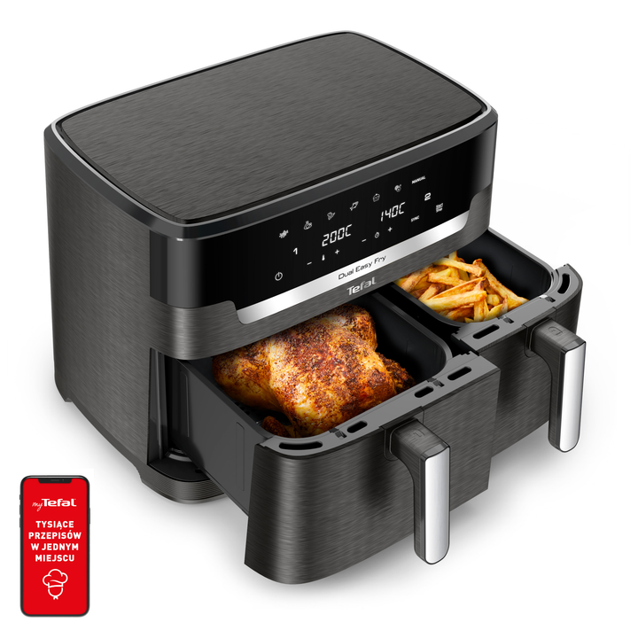 FRITEUSE DUAL EASYFRY XXL 11L 2700W GRISE EY942HE0 Tefal