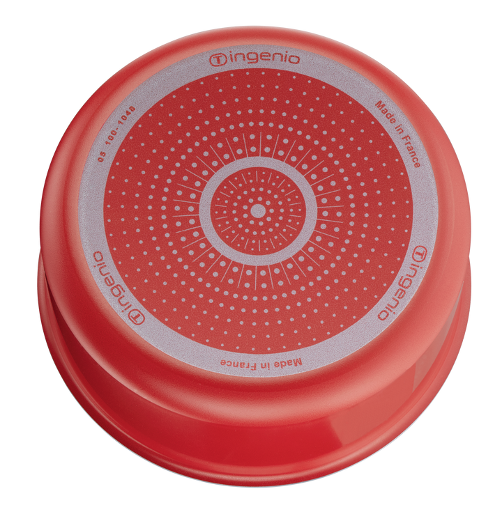 BATTERIE DE CUISINE 9P INGENIO EASY C&amp;C ROUGE L1529202 TEFAL ( Set 3 P22/24/26 cm + 2 C16/20 cm + 1poignée amovible + 3 Ustensiles)