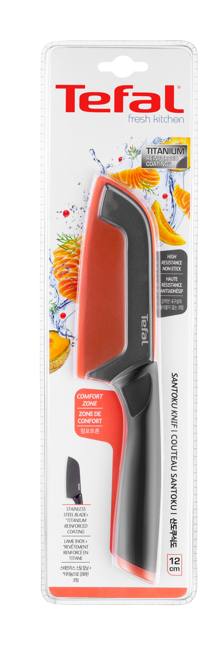 COUTEAU SANTOKU 12CM+COUV FRESH KITCHEN K1220104 TEFAL