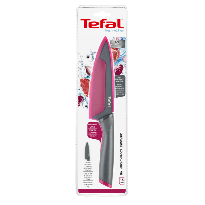 COUTEAU CHEF 15CM+COUV FRESH KITCHEN K1220304 TEFAL