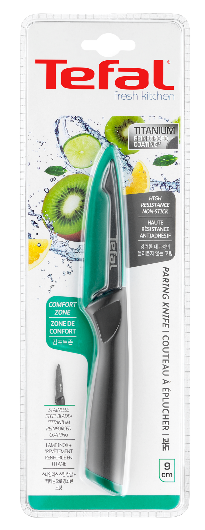 COUTEAU OFFICE 9CM+COUV FRESH KITCHEN K1220604 TEFAL