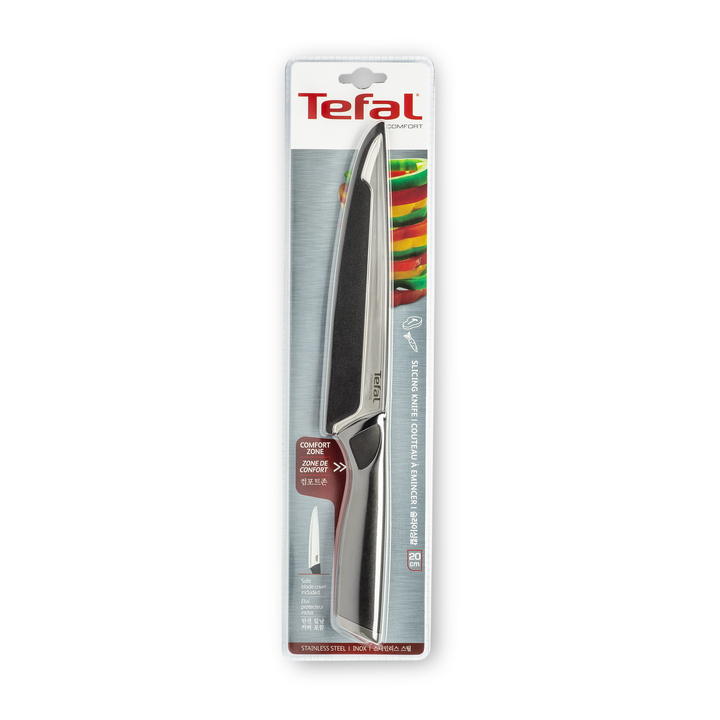 COUTEAU SLICING 20CM+COUV COMFORT K2213704 TEFAL