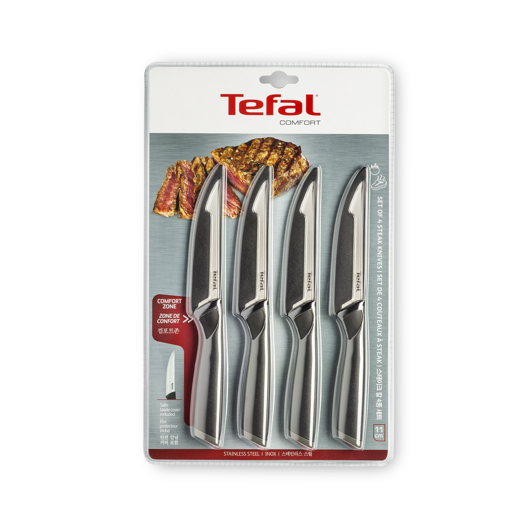 SET 4 COUTEAUX STEAK 11CM COMFORT K221S404 Tefal