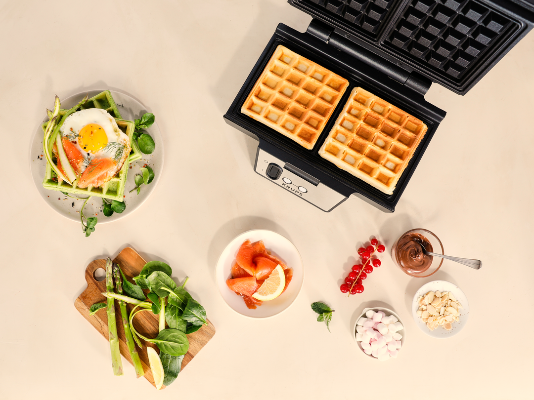PACK PANINI GRILL TOAST EXPERT 1800W SILVER GC191E26 TEFAL+ GAUFRIER WAFFLE 850W SILVER/NOIR FDK261 KRUPS