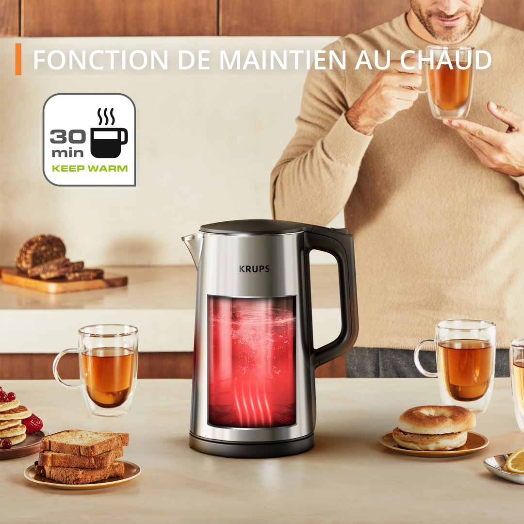 BOUILLOIRE SELECTION 1,7L 1500W 6TEMP SILVER BW871DF0 Krups