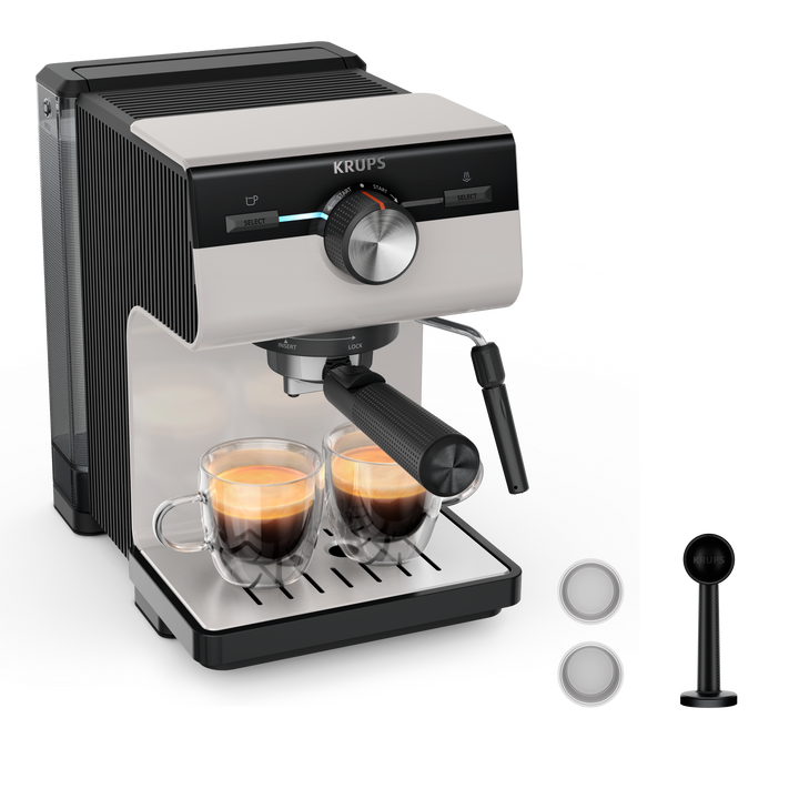 ESPRESSO STEAM &amp; PUMP AUTHENTIC 15BARS 960-1140W GRIS XP381B10 Krups