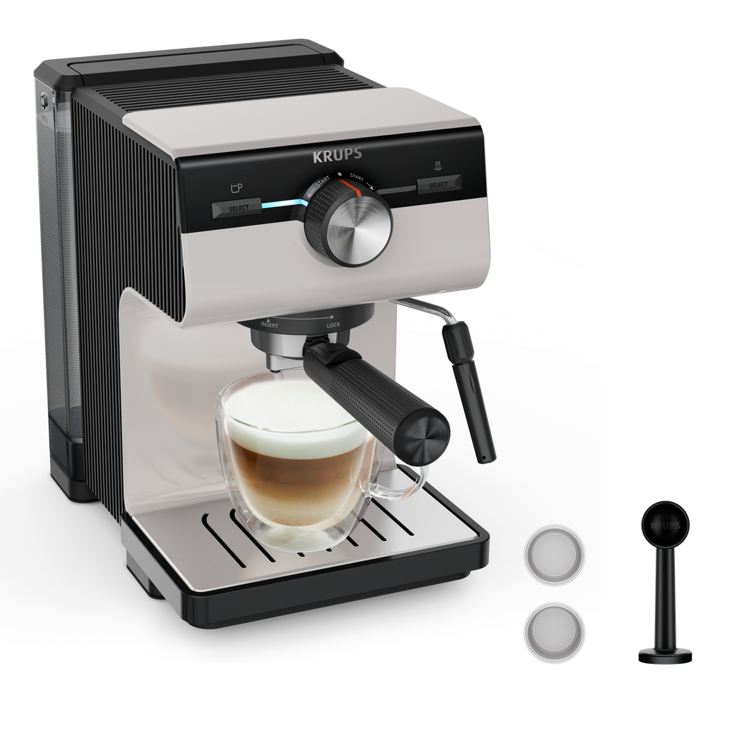 ESPRESSO STEAM &amp; PUMP AUTHENTIC 15BARS 960-1140W GRIS XP381B10 Krups
