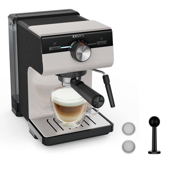 ESPRESSO STEAM &amp; PUMP AUTHENTIC 15BARS 960-1140W GRIS XP381B10 Krups
