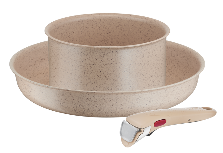 SET POELE 18+CASSEROLE 18CM +POIGNEE INGENIO DELIGHT SANDSTONE L7839302 TEFAL