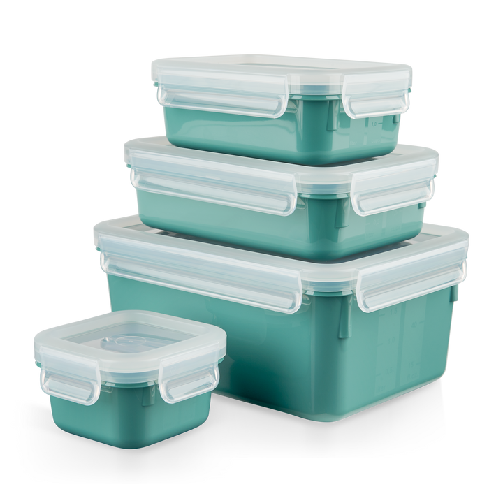 SET 4 BOITES ALIMENTAIRES RECTANGULAIRES MASTERSEAL 0,2/0,55/0,80/2,2L VERT N1031010 Tefal