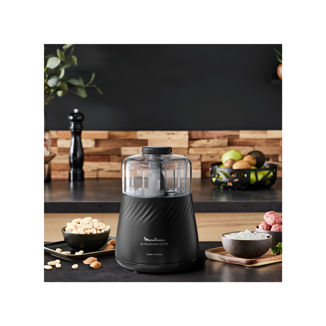 MOULINETTE BOL EN PLASTIQUE 0,5L 1000W NOIRE + BOL COMPLET GRATUIT DPA7R8M2 Moulinex
