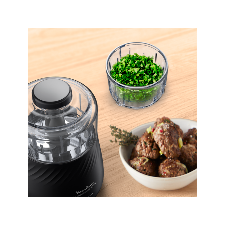 MOULINETTE BOL EN PLASTIQUE 0,5L 1000W NOIRE + BOL COMPLET GRATUIT DPA7R8M2 Moulinex