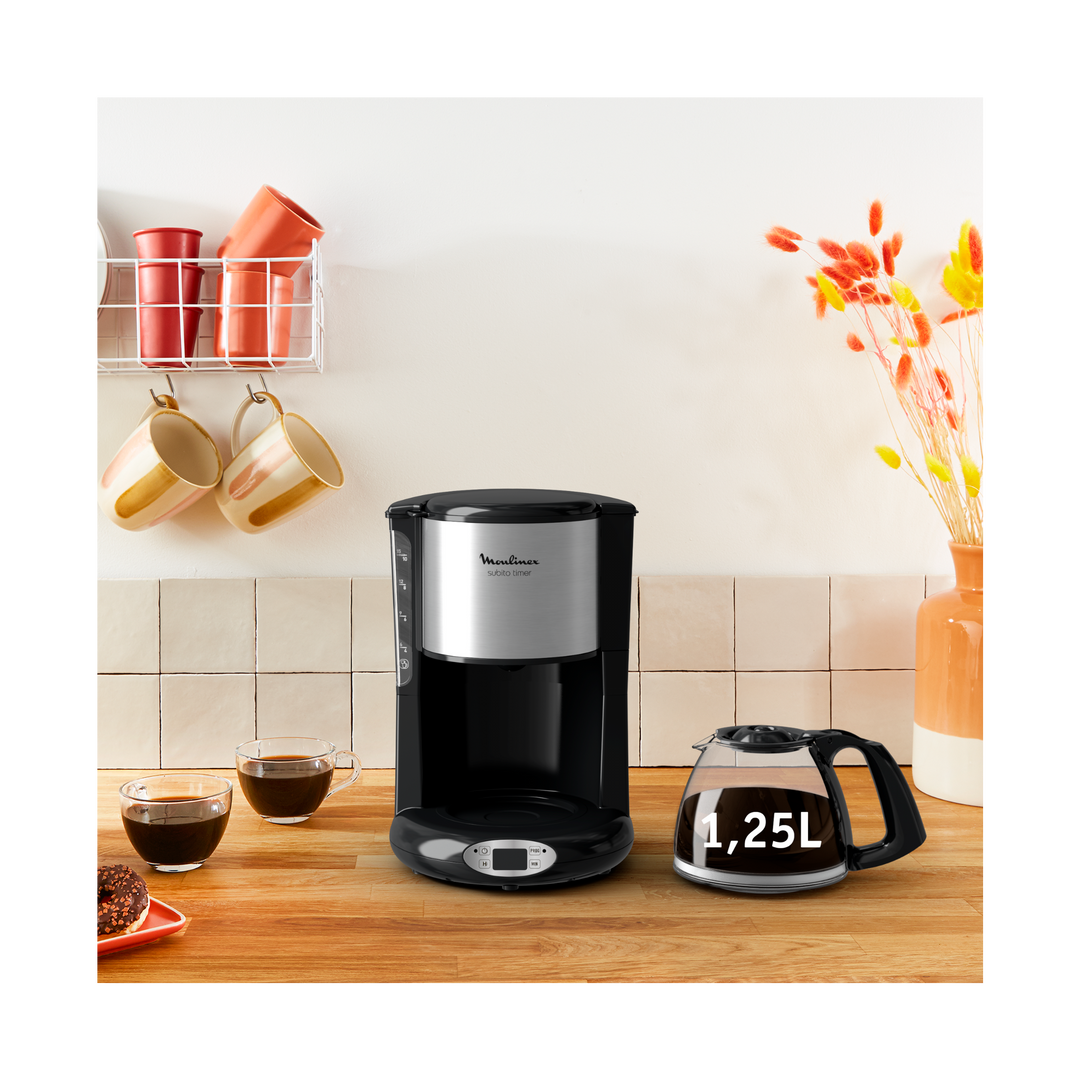 Cafetière Programmable MOULINEX Principio FG362810 1,25L - Moulinex - FG362810