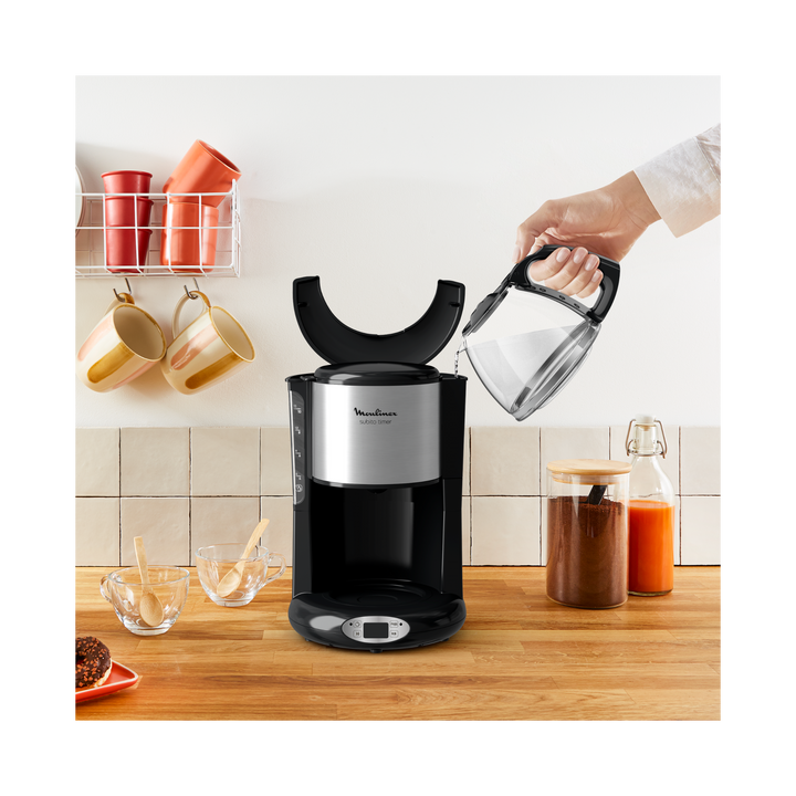 CAFETIERE FILTRE SUBITO PROGRAMMABLE 10-15 TASSES 1000W  NOIR/SILVER FG362810 Moulinex