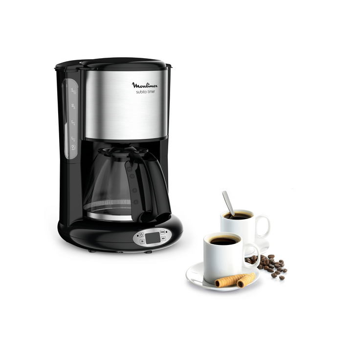 CAFETIERE FILTRE SUBITO PROGRAMMABLE 10-15 TASSES 1000W  NOIR/SILVER FG362810 Moulinex