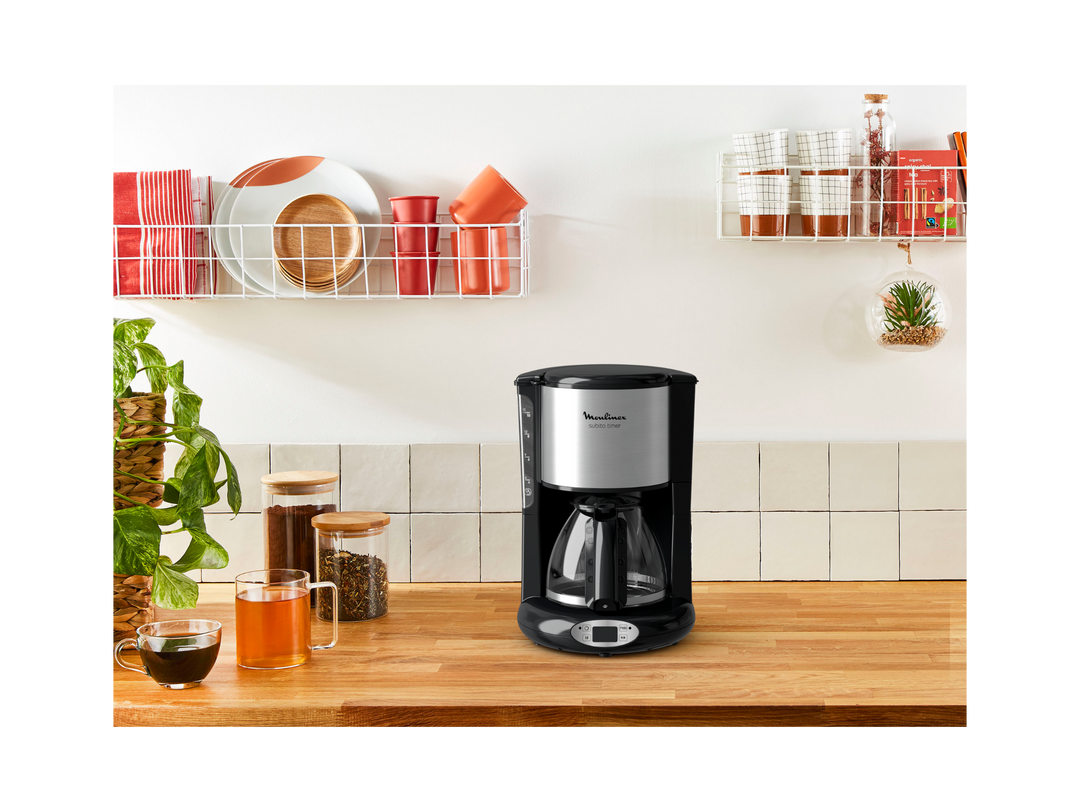 CAFETIERE FILTRE SUBITO PROGRAMMABLE 10-15 TASSES 1000W  NOIR/SILVER FG362810 Moulinex