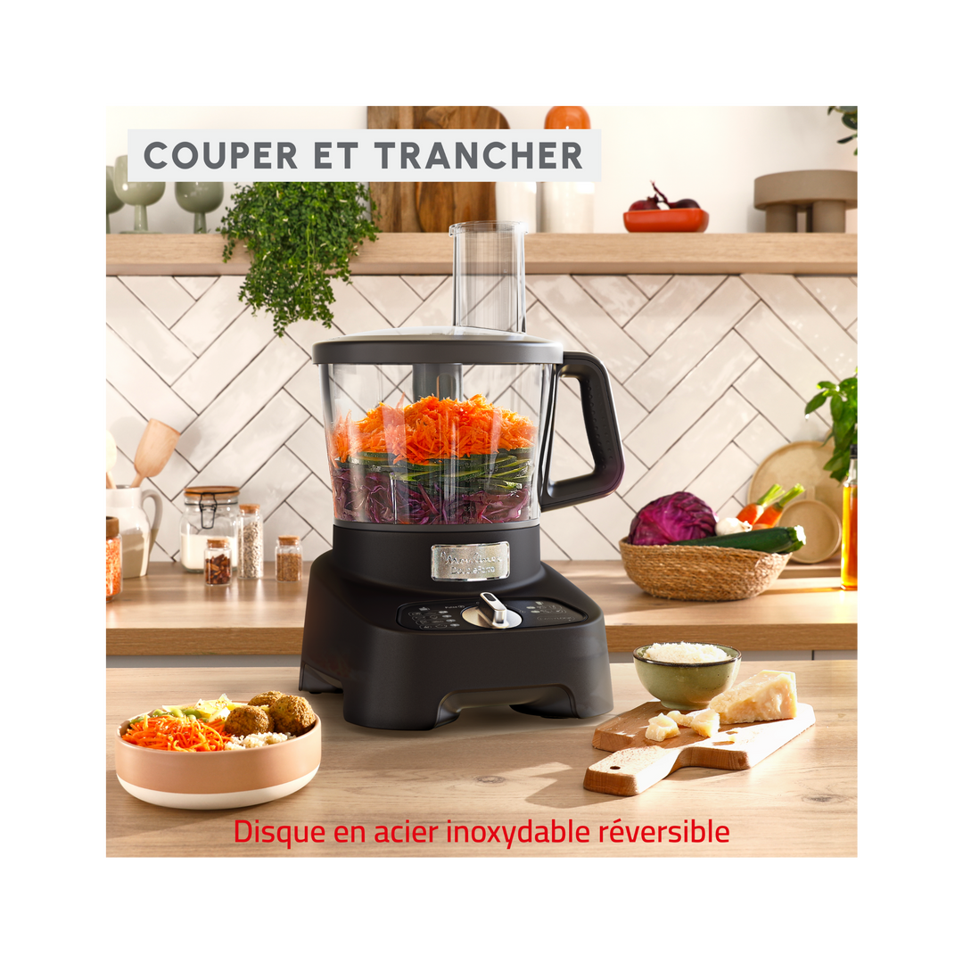 ROBOT DOUBLE FORCE BOL EN PLASTIQUE 3L 1000W 6V 8ACC 28FONCTIONS NOIR FP821811 Moulinex