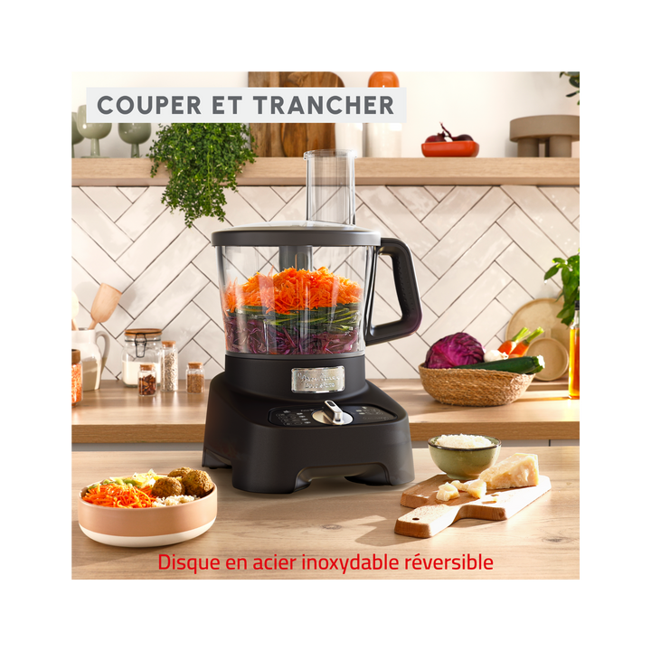 ROBOT DOUBLE FORCE BOL EN PLASTIQUE 3L 1000W 6V 8ACC 28FONCTIONS NOIR FP821811 Moulinex