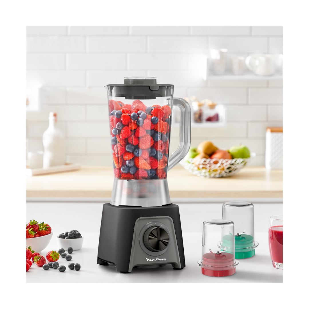 BLENDER  BOL EN PLASTIQUE 1,5L 450W 2V 1ACC NOIR LM2C3824 Moulinex