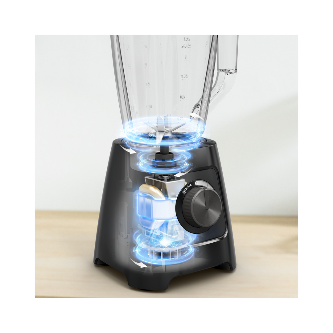 BLENDER BOL EN PLASTIQUE 2L 600W 2V+CHOPPER XL NOIR LM42X8M2 Moulinex