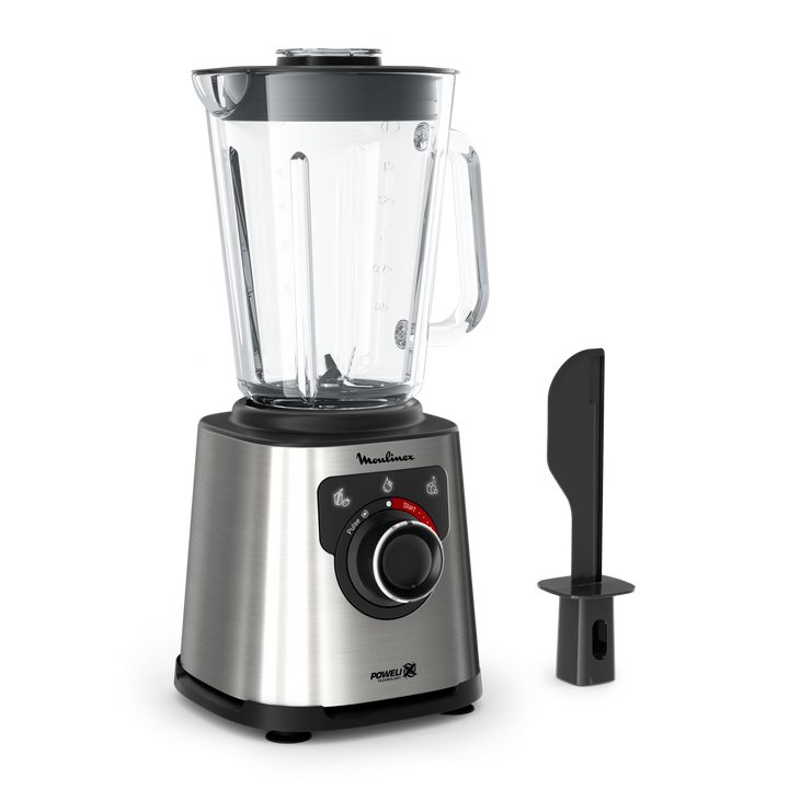 BLENDER PERFECTMIX+ BOL EN VERRE 2L 1200W AVEC NETTOYAGE AUTOMATIQUE SILVER/NOIR LM871D10 Moulinex