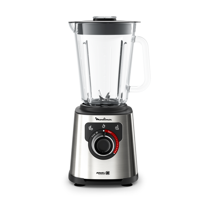 BLENDER PERFECTMIX+ BOL EN VERRE 2L 1200W AVEC NETTOYAGE AUTOMATIQUE SILVER/NOIR LM871D10 Moulinex