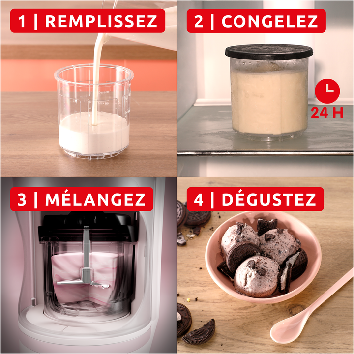 MACHINE A GLACES DOLCI 10PROG +3 BOLS MJ602AF0 Moulinex