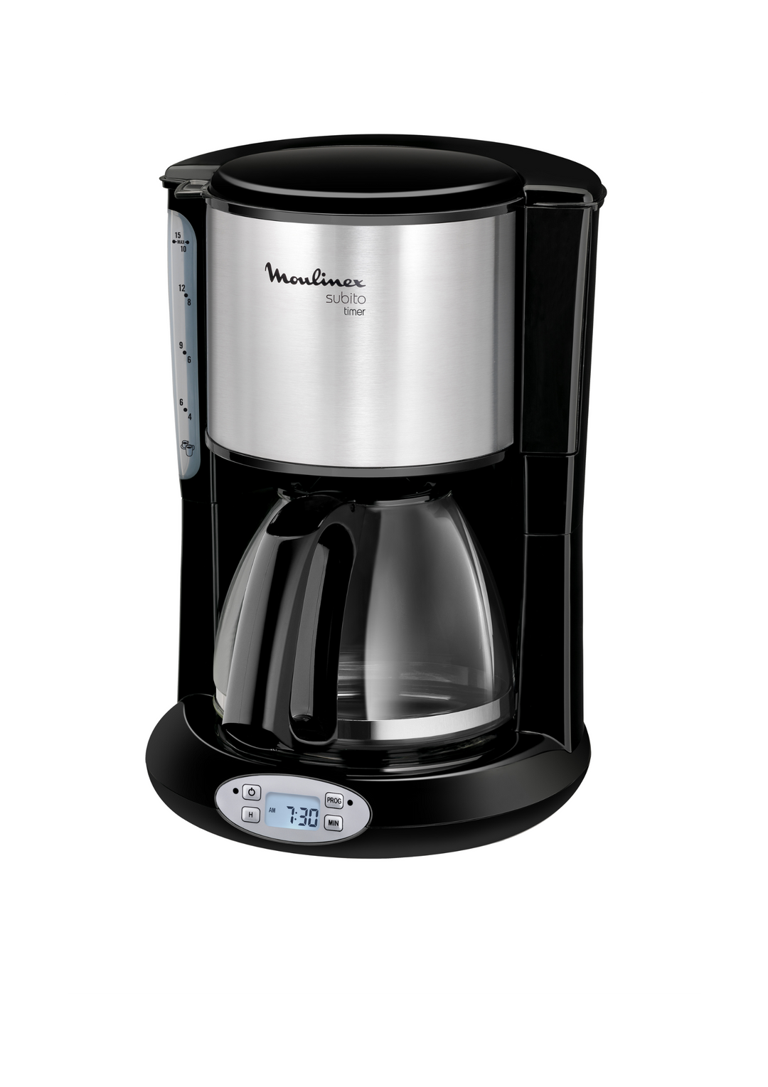 CAFETIERE FILTRE SUBITO PROGRAMMABLE 10-15 TASSES 1000W  NOIR/SILVER FG362810 Moulinex